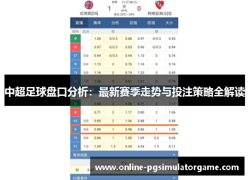 中超足球盘口分析：最新赛季走势与投注策略全解读